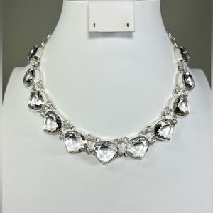 Faceted White Topaz 925 Large Necklace